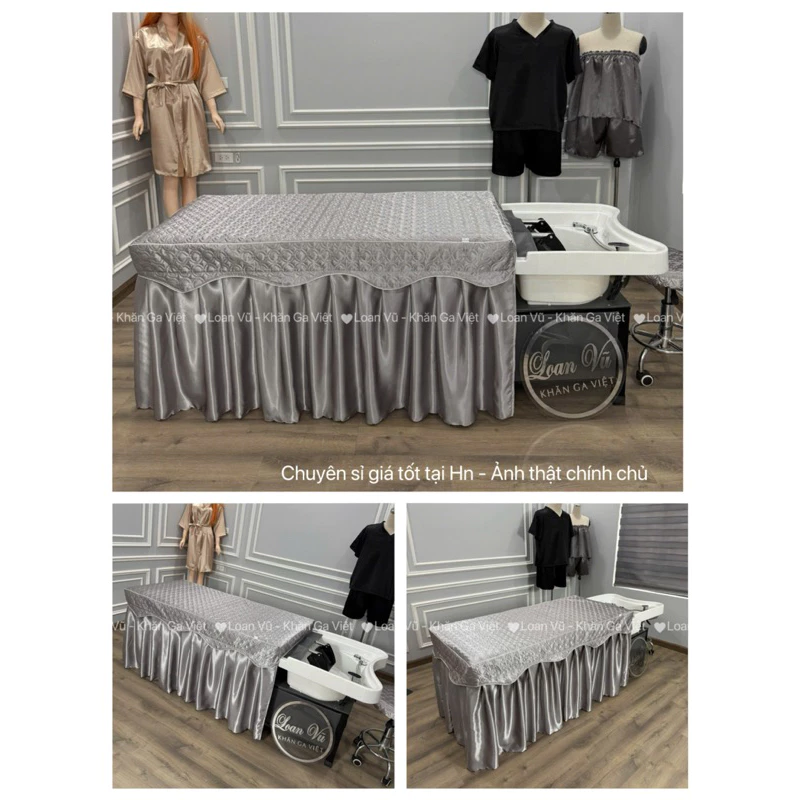 Da Drap Giường Gội Đầu dành cho SPA , hairsalon chất liệu PHI LỤA CHẦN BÔNG may theo số đo