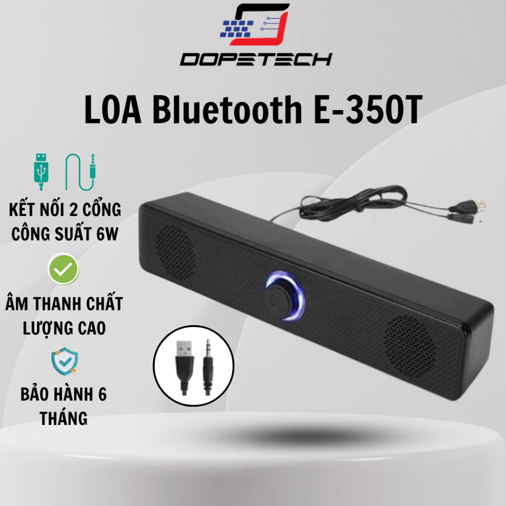 Loa bluetooth vi tính DOPETECH E-350T Bass Mạnh cho PC Laptop để bàn kết nối bluetooth điện tho