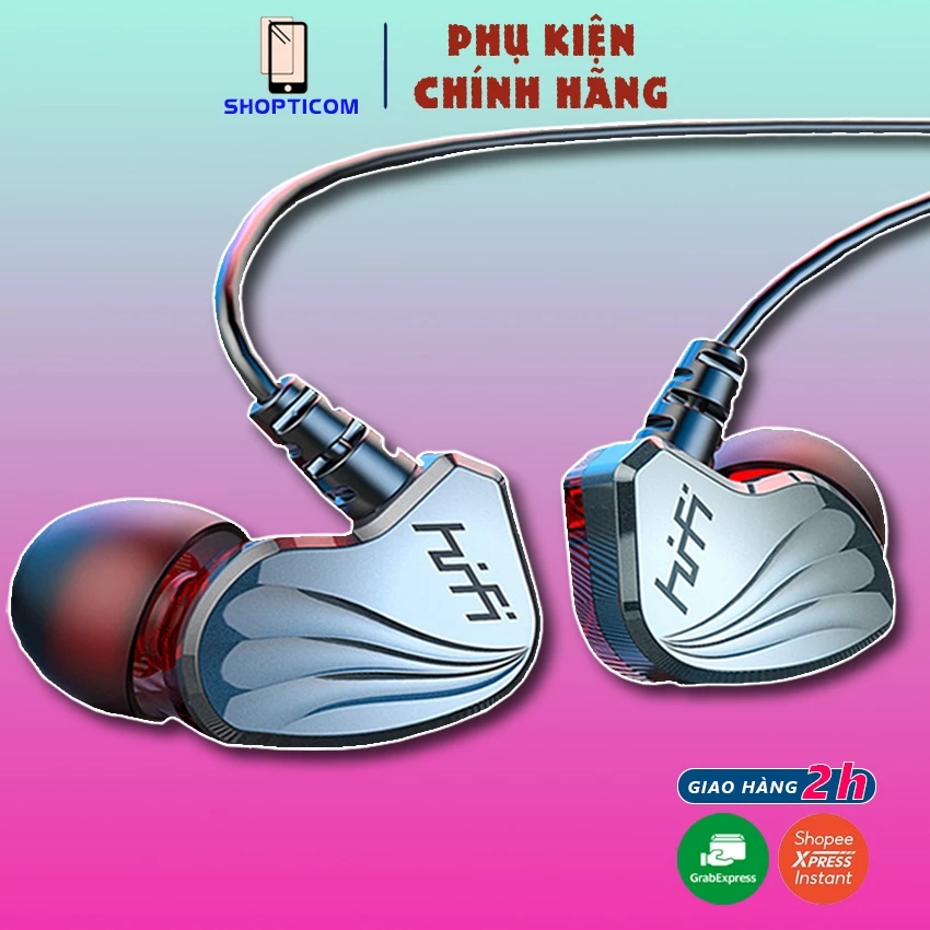 Tai nghe gaming có dây nhét tai S2000, tai phone in ear chơi game chống ồn điện thoại có mic S