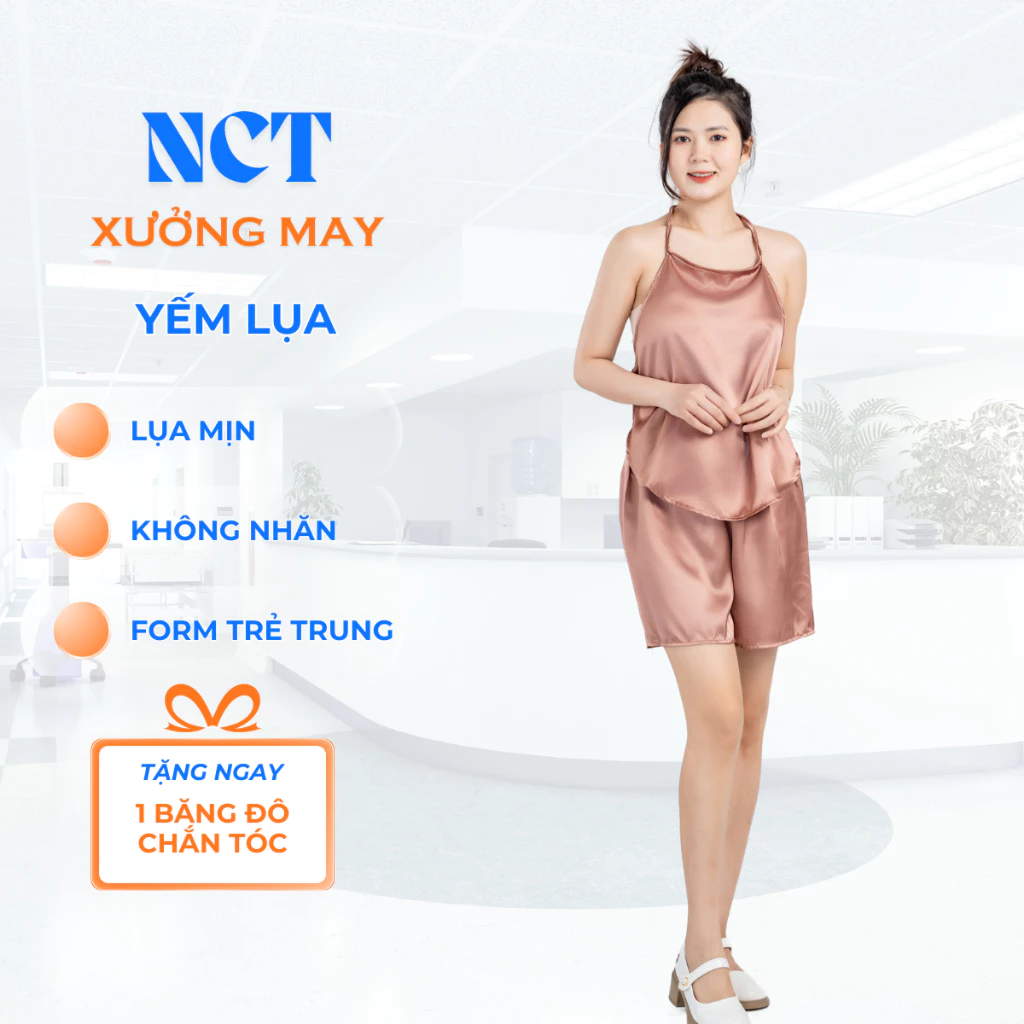 Áo yếm lụa, yếm spa thẩm mỹ viện, yếm massage, dưỡng sinh, quần áo spa lụa cao cấp mềm, mát, không nhăn - NCT