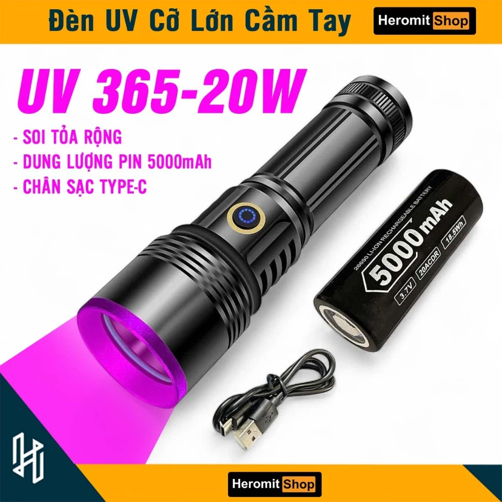 Đèn tia cực tím , đèn UV 20W loại lớn 365nm soi tem nhãn , chuyên dụng
