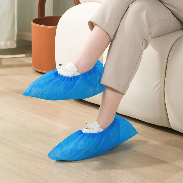 Sét 10 bao bọc giày trong nhà chống trượt dùng một lần vải không dệt chống bẩn phù hợp với mọi loại giày dép