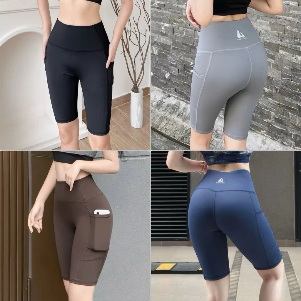 Quần Tập Gym Nữ - Quần tập yoga nữ Ngố Nữ Cạp Cao Lưng Cao Túi Sườn, Chất Thun Co Giãn 4 Chiều Thoáng Mát- ĐT1