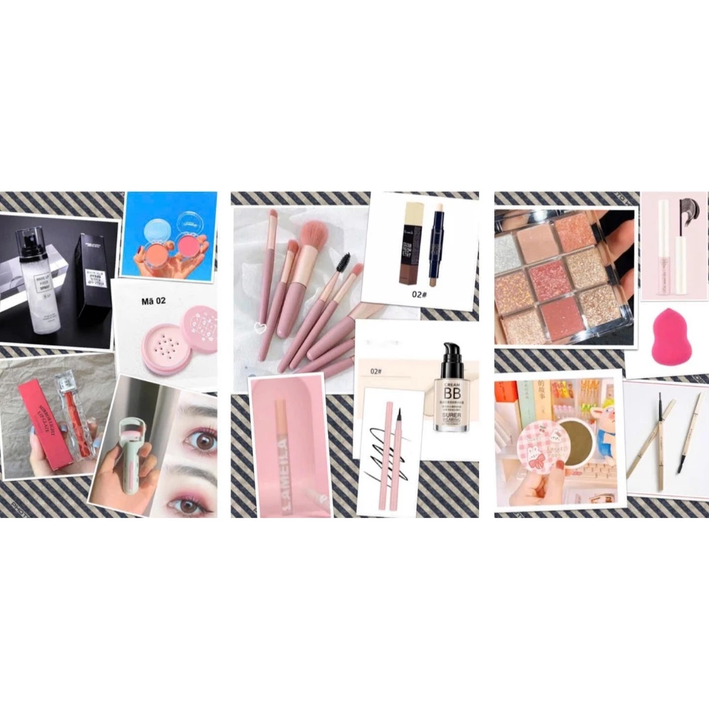 Bộ trang điểm 15 món đầy đủ đồ tặng gương makeup trang điểm cơ bản bộ makeup cá nhân nguyên set Princess Beauty