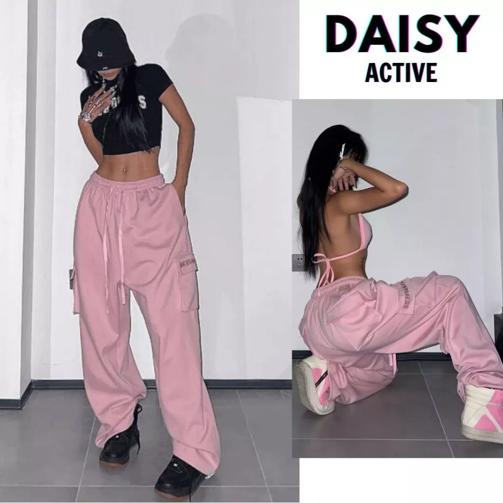 DAISY ACTIVE Quần Jogger nữ chất liệu mềm mại, form ống rộng hiện đại,giấu dáng tốt,phối hợp được nhiều kiểu áo