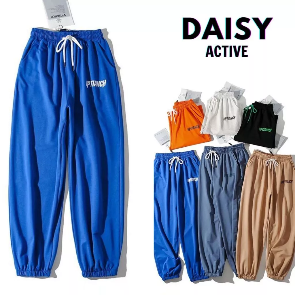 DAISY ACTIVE Quần Jogger Unisex Form Rộng Chất Thun Co Giãn,Thấm Hút Mồ Hôi,Thoải Mái Vận Động Cả Ngày