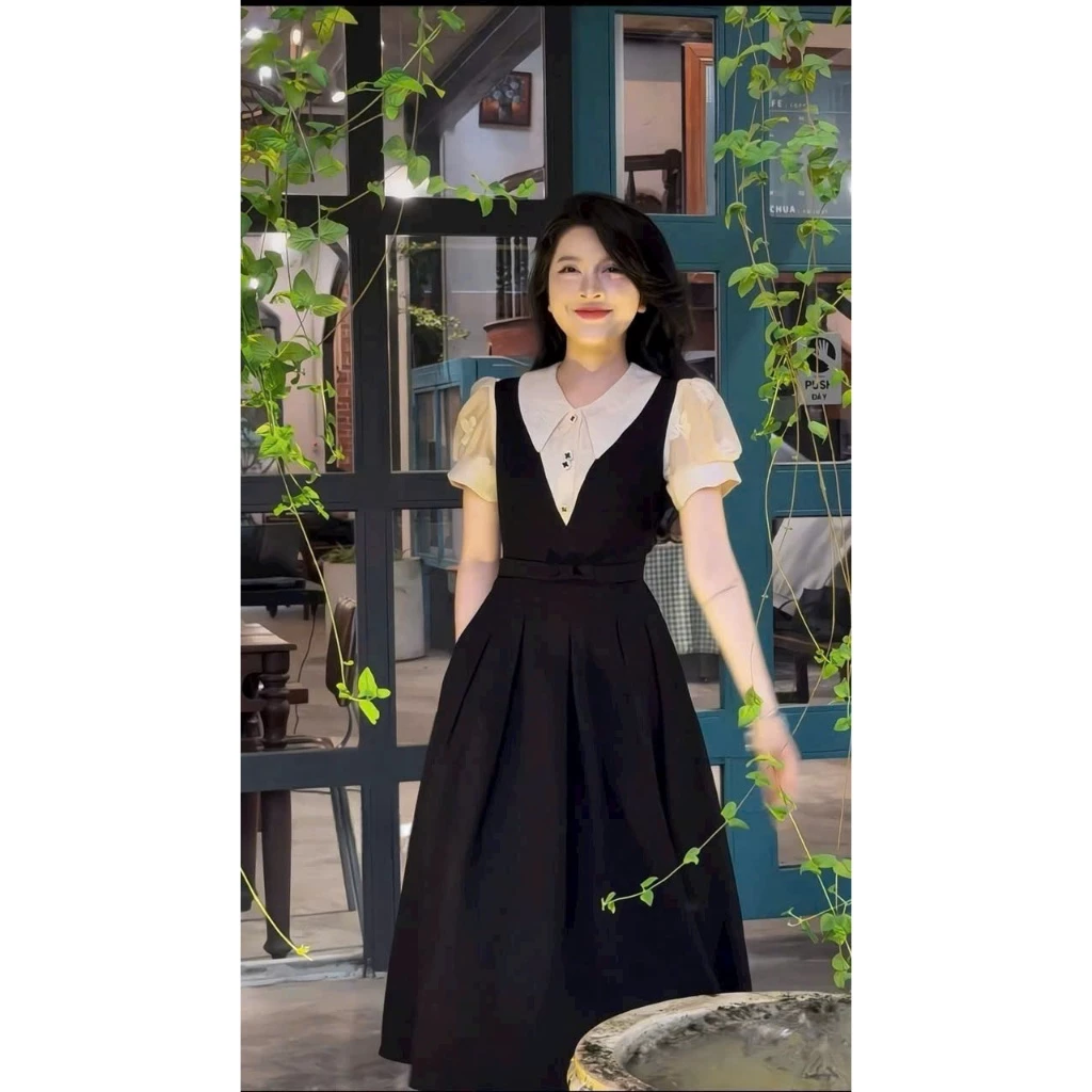 Váy thiết kế Rosy S04 phối ren thêu sang trọng phù hợp đi làm, đi chơi và đi tiệc