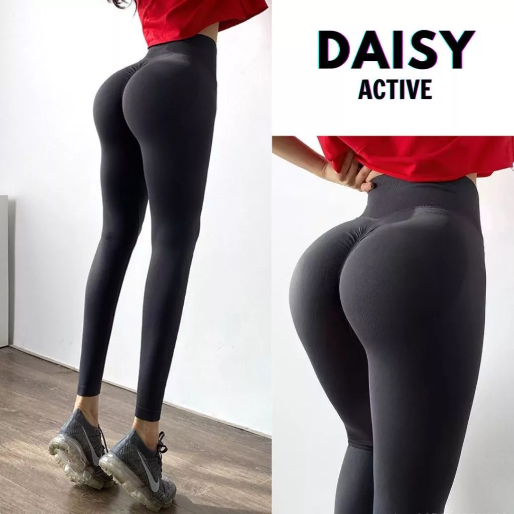 DAISY ACTIVE Quần thể thao Pilates liền mạch bó sát cạp cao che bụng và tạo mông trái đào
