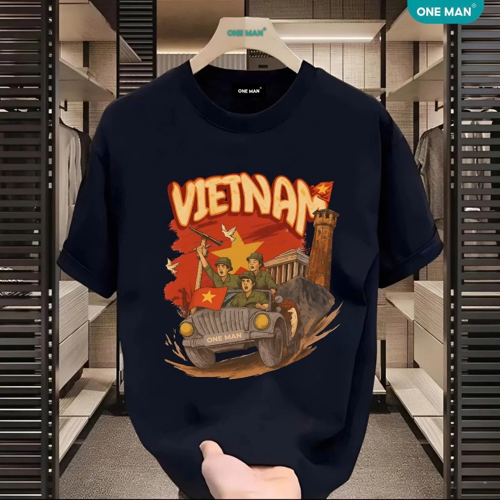 Áo thun Việt Nam form rộng nam nữ ONE MAN chất liệu 100% cotton mềm, mịn, thấm hút mồ hôi tốt cho mùa hè VN018