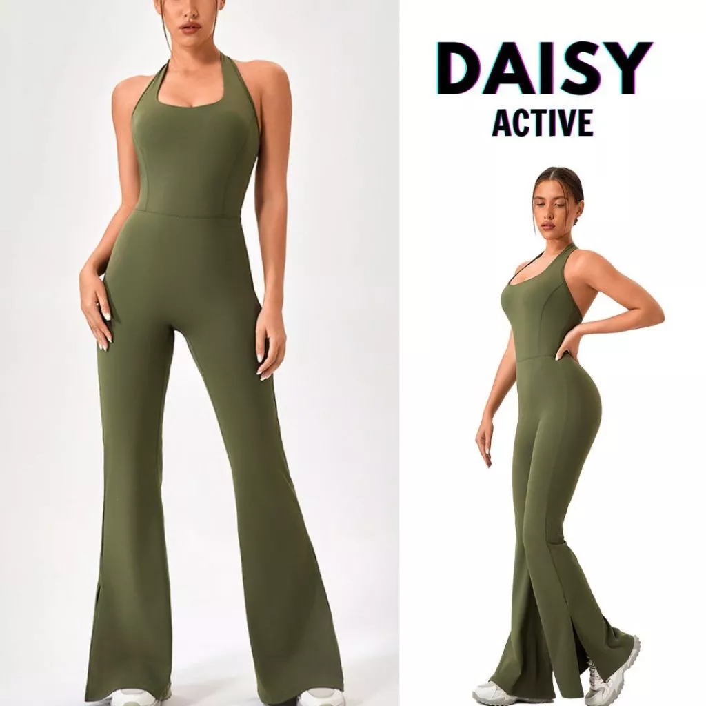 DAISY ACTIVE Jumpsuit quần ống loe tập Yoga giúp ôm body gọn gàng,tạo hiệu ứng chân dài,che khuyết điểm đùi và bắp chân