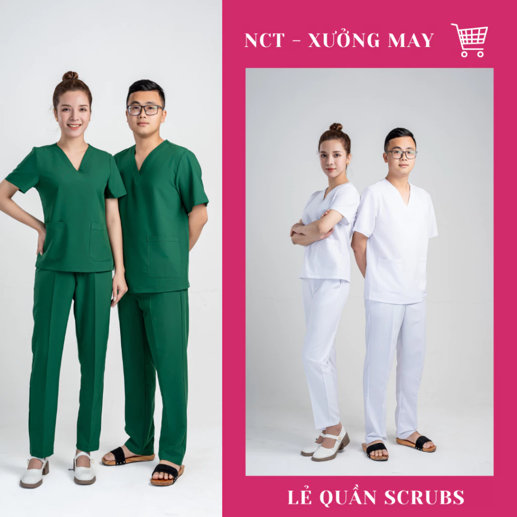 [LẺ QUẦN] Quần Scrubs bác sĩ, áo scrubs nữ cao cấp, quần áo phòng mổ, đồng phục y tế cao cấp cotton Nhật