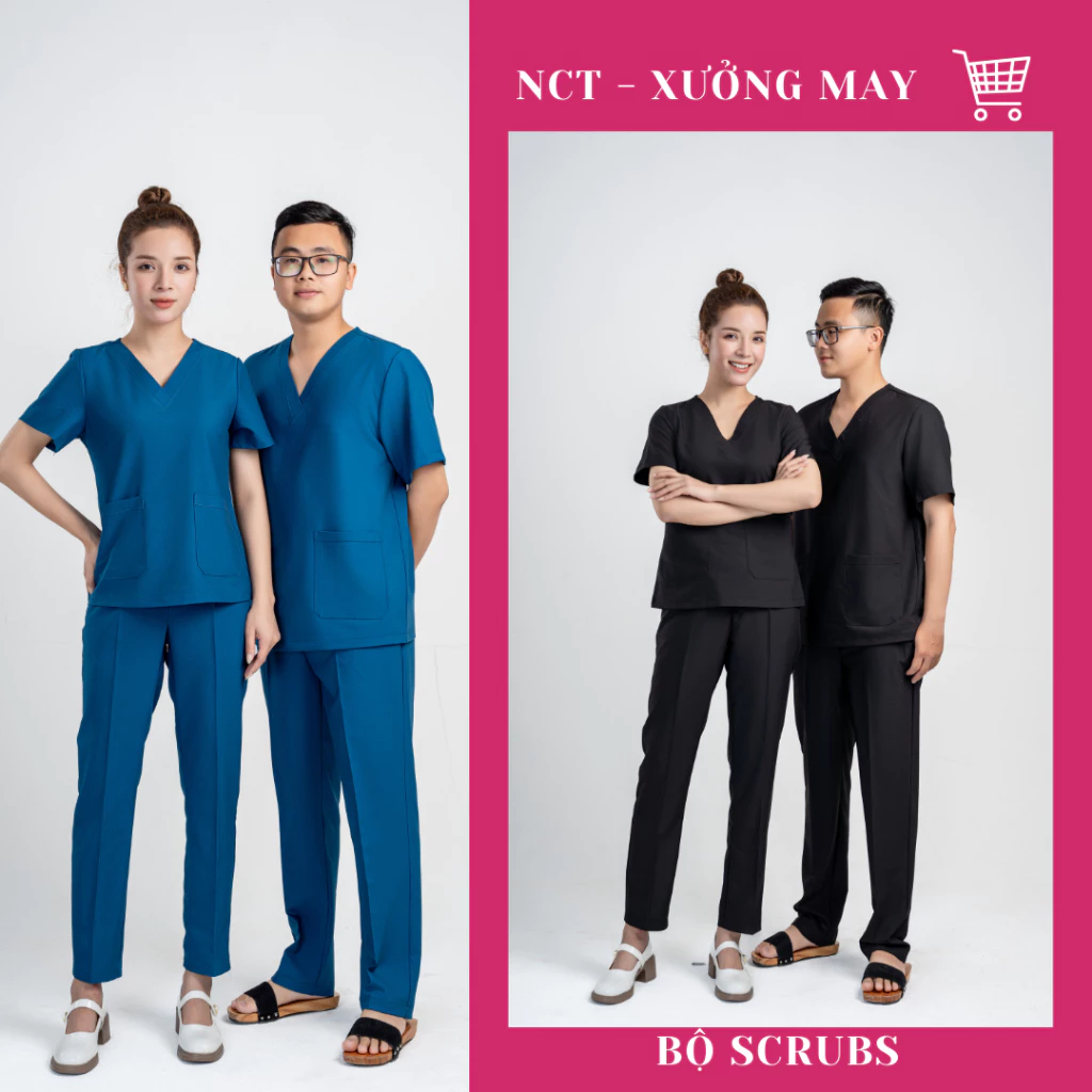 Bộ Scrubs Bác Sĩ, quần áo phòng mổ, đồng phục phẫu thuật, spa vải cao cấp chất Cotton lạnh