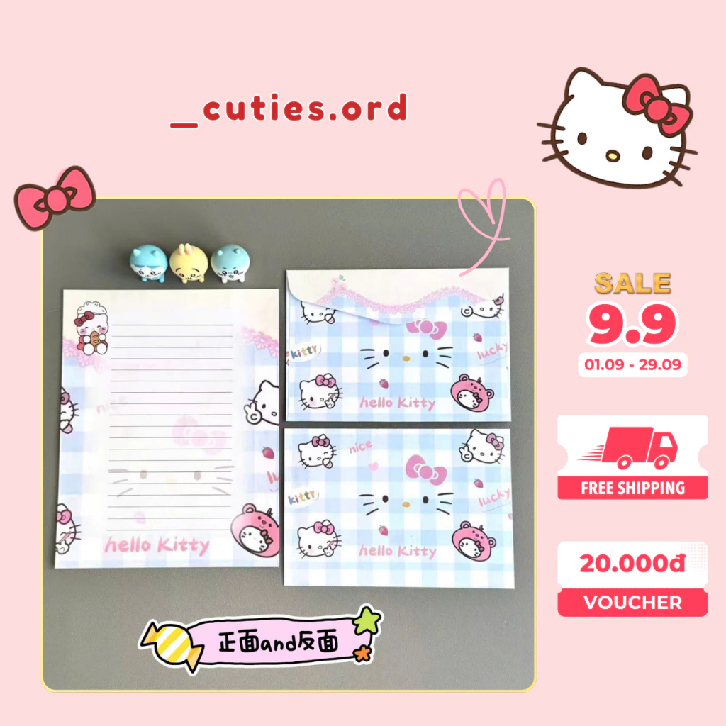 [SẴN] Bộ Phong Thư Kèm Thiệp Hello Kitty Cute Dễ Thương – Viết Thư, Tặng Quà, Sưu Tầm - Ảnh Thật