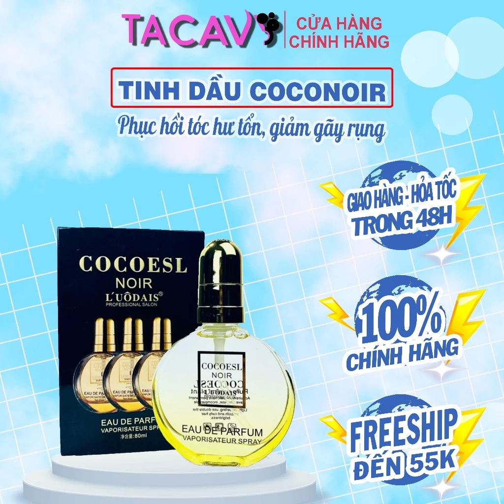 Tinh dầu dưỡng tóc COCOESL Noir 80ml - Phục hồi tóc hư tổn và chẻ ngọn hương nước hoa CÓ TEM LOẠI 1