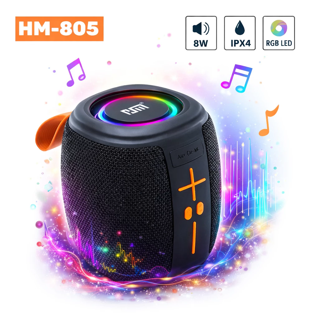 Loa Bluetooth BoomBox phiên bản mới đèn led cùng âm thanh bass căng công suất 20w pin trâu REMI