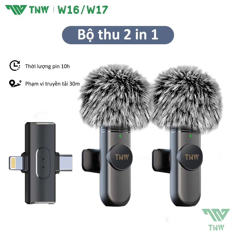 TNW W16/W17 Vlog Micro Lavalier Không Dây Cài Áo Khử Tiếng Ồn,Livestreamm Quay Video Cho Điện T