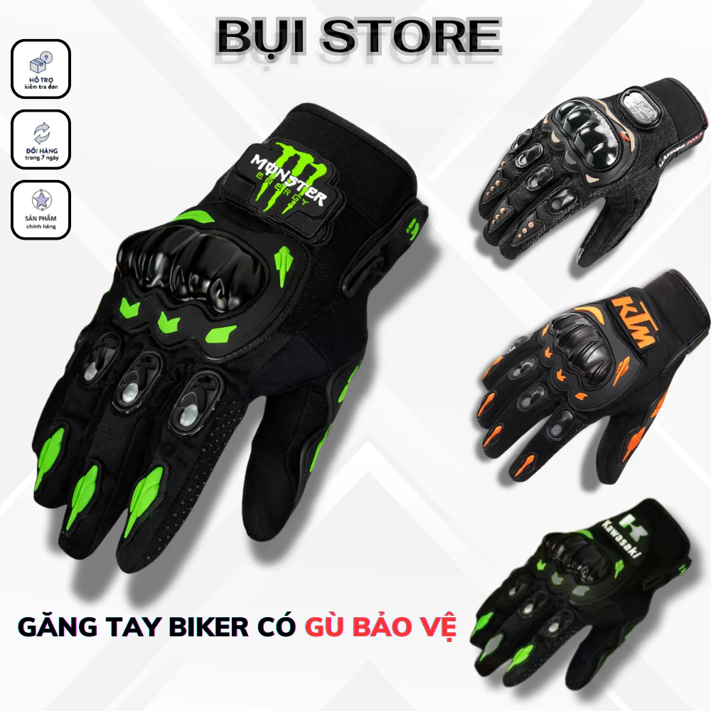 Găng Tay Có Gù Bảo Vệ ProBiker, Kaizter Bao Tay Dài Ngón Phượt Bảo Hộ Cao Cấp Có Đệm Mút Chống Trơn