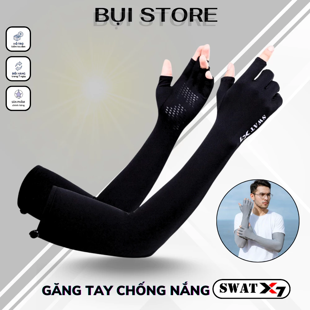 Ống Tay Chống Nắng Swat X7, Găng Tay Chống Nắng Xỏ Ngón Chống Tia UV Đi Xe Máy, Xe Đạp Tiện Dụng