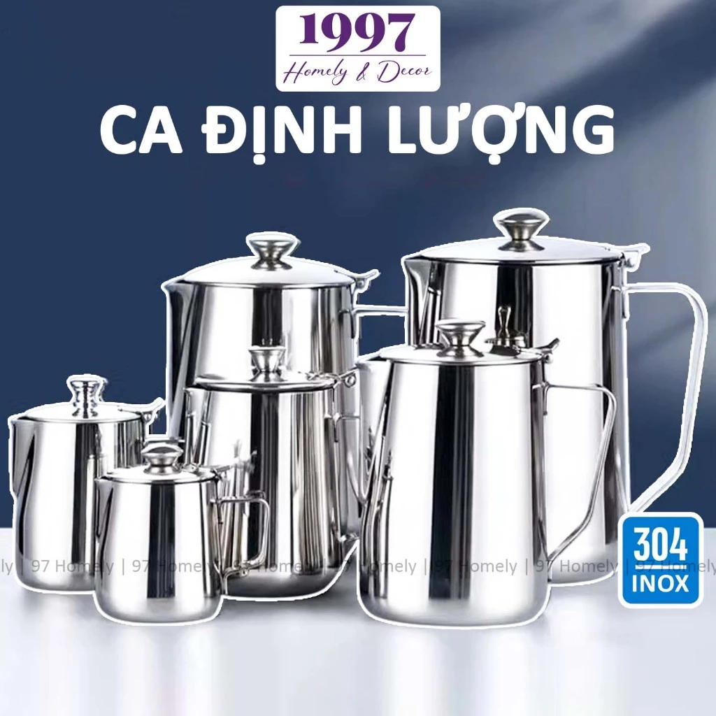 Ca Đong Định Lượng Có Nắp Inox 304 Chống Gỉ Nhiều Dung Tích Đựng Dầu Ăn Mắm 97HOMELY DT260301001
