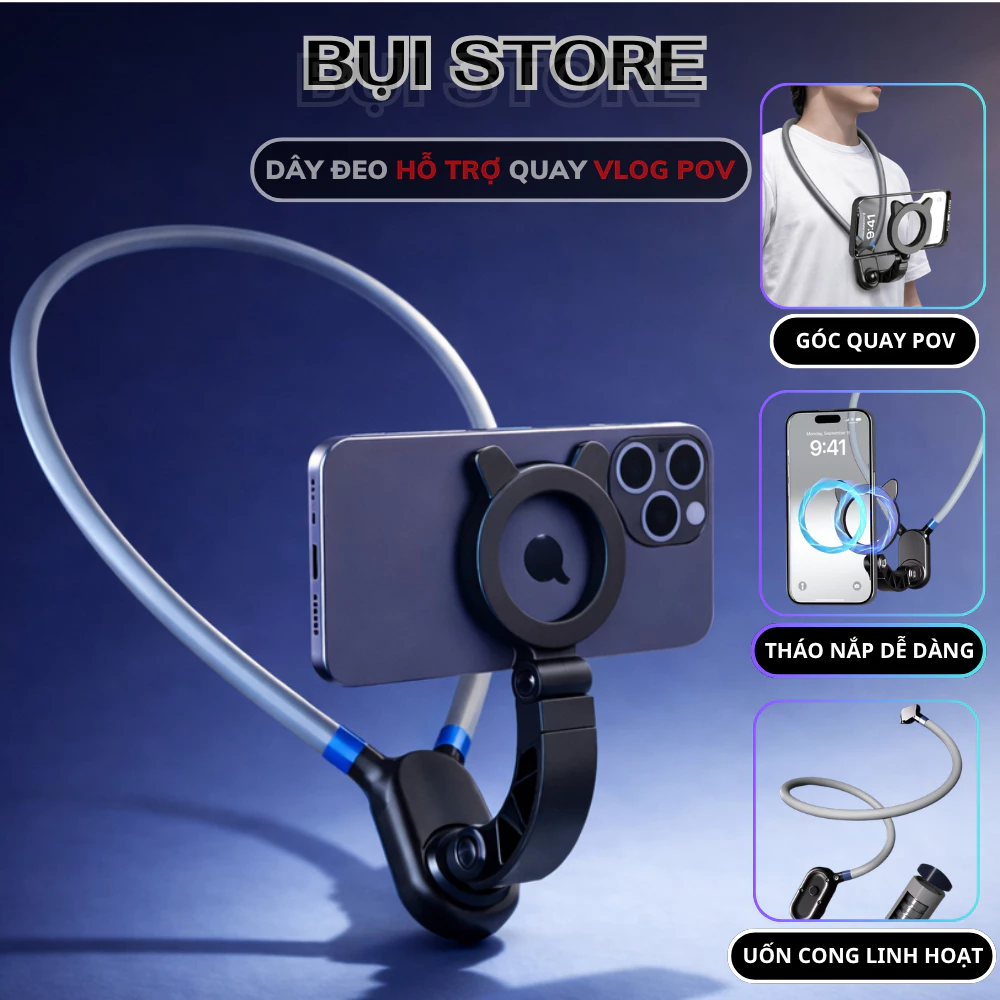 Bộ Dây Đeo Vòng Cổ Gắn Điện Thoại, Camera Hành Trình, Gopro,..,Đa Dạng Mẫu, Phụ Kiện Chắc Chắn Quay Video, Vlog - FCS