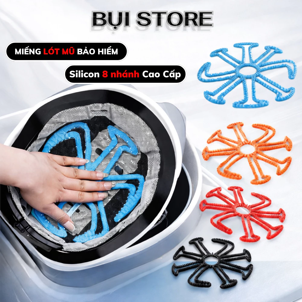 Lót mũ nón bảo hiểm Silicon Massage chống nóng, chống xẹp tóc, thông thoáng làm mát, chăm sóc bảo vệ da đầu