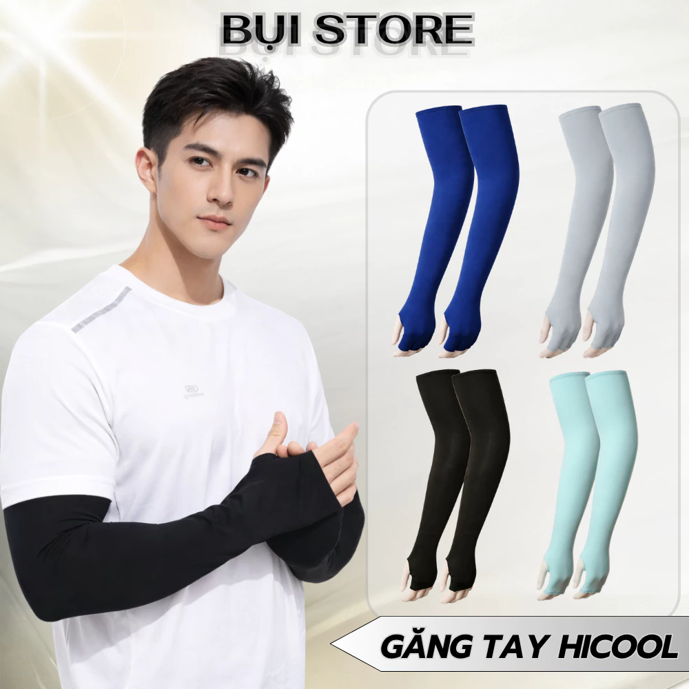 Găng Tay Chống Nắng Xỏ Ngón Hicool, Bao Tay Chơi Thể Thao Ngoài Trời, Đi Xe Máy, Chống Tia UV, Co Giãn, Dành Cho Nam Nữ