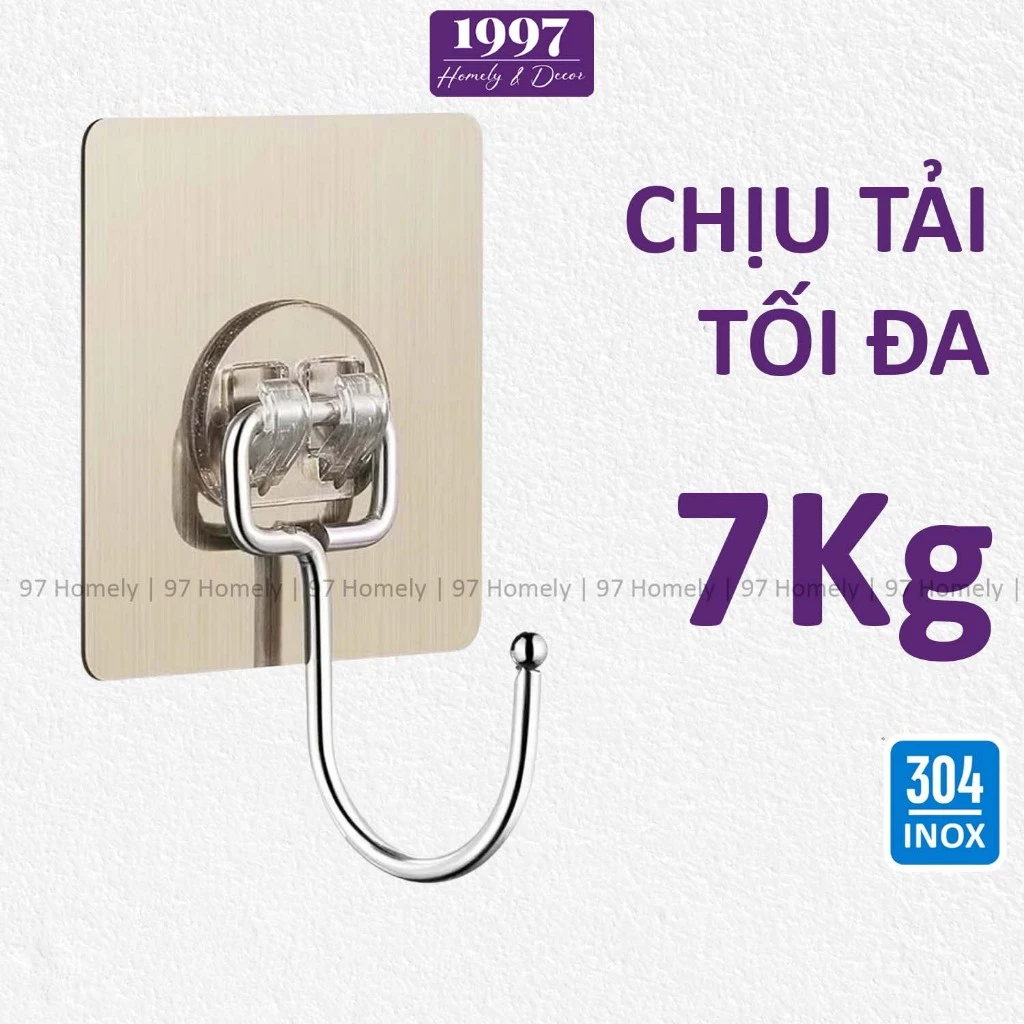 [Set 5] Móc Dán Tường Inox 304 HIKARU Giá Rẻ Chịu Lực 7kg Dán Siêu Chắc Siêu Bền DT240502101