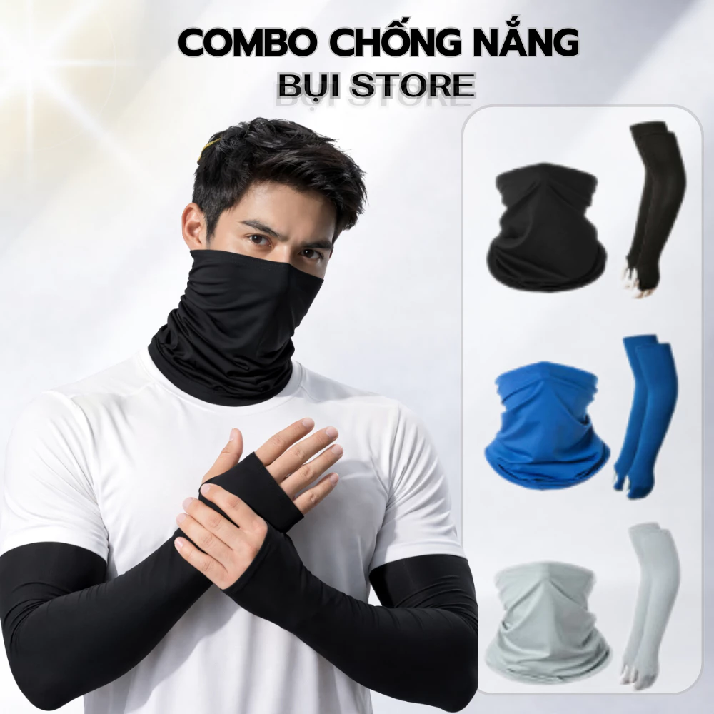 Găng tay chống nắng & Khăn đa năng dày chống nắng chống tia UV - Vải cao cấp thoáng mát, co dãn siêu tốt Hicool & M30