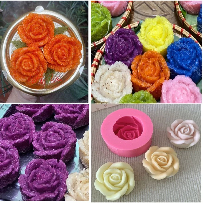 🎨🎨Khuôn silicon hoa hồng đại, hoa sen làm bánh.xôi - tạo hình bánh trôi - đổ.rau câu