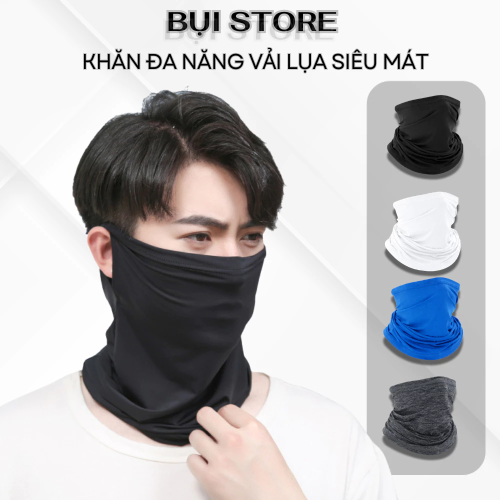 Khăn Bịt Mặt Đa Năng Cao Cấp Hở Tai Co Giãn 4 Chiều Đeo Thoải Mái Thoáng Mát