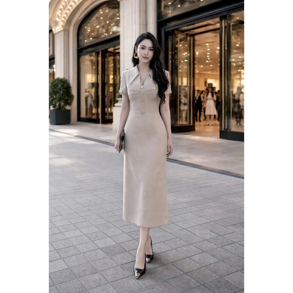 Váy thiết kế trẻ trung, thanh lịch Rosy S19 phù hợp đi làm, đi chơi và đi tiệc