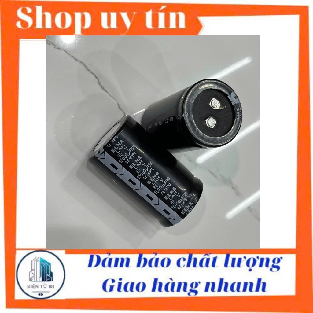 Tụ điện (ELNA) lọc nguồn amply 80v 15000uf hàng chất lượng cao loại tốt đặc ruột ( 1 cái).