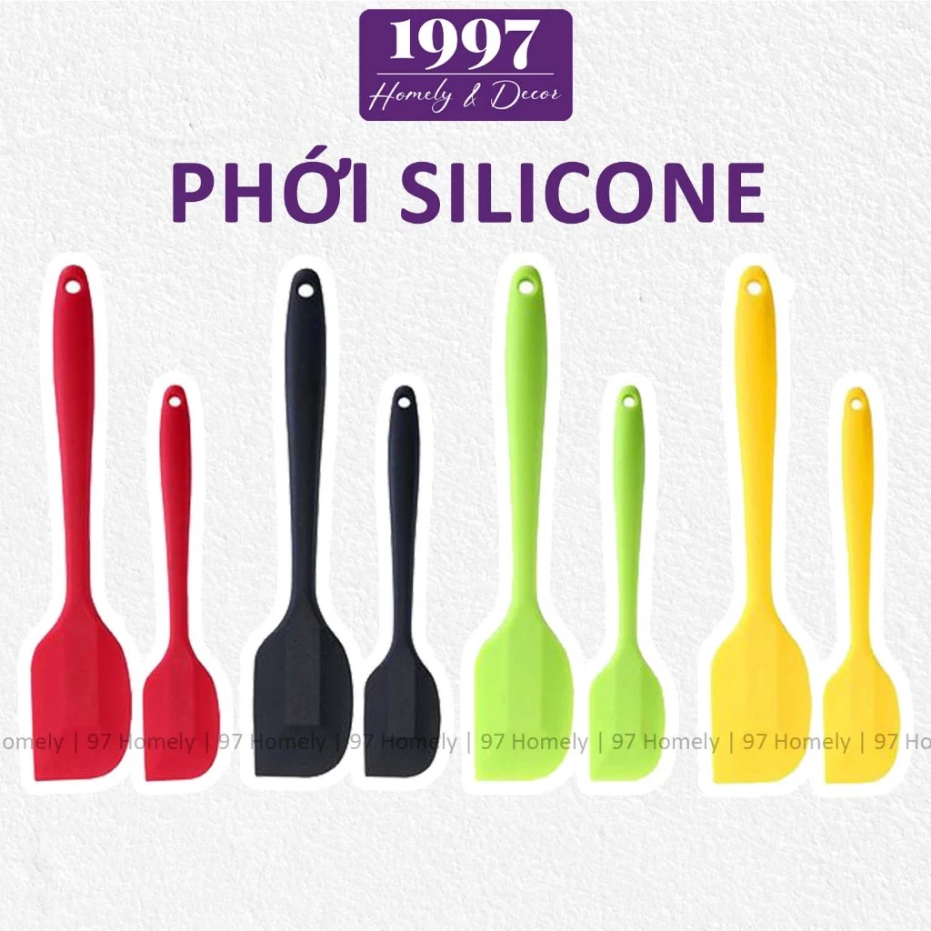 Phới Silicon Chịu Nhiệt Cao Cấp Lõi Inox 304 Nhiều Màu Spatula Làm Bánh Nấu Ăn 97HOMELY DT240500501