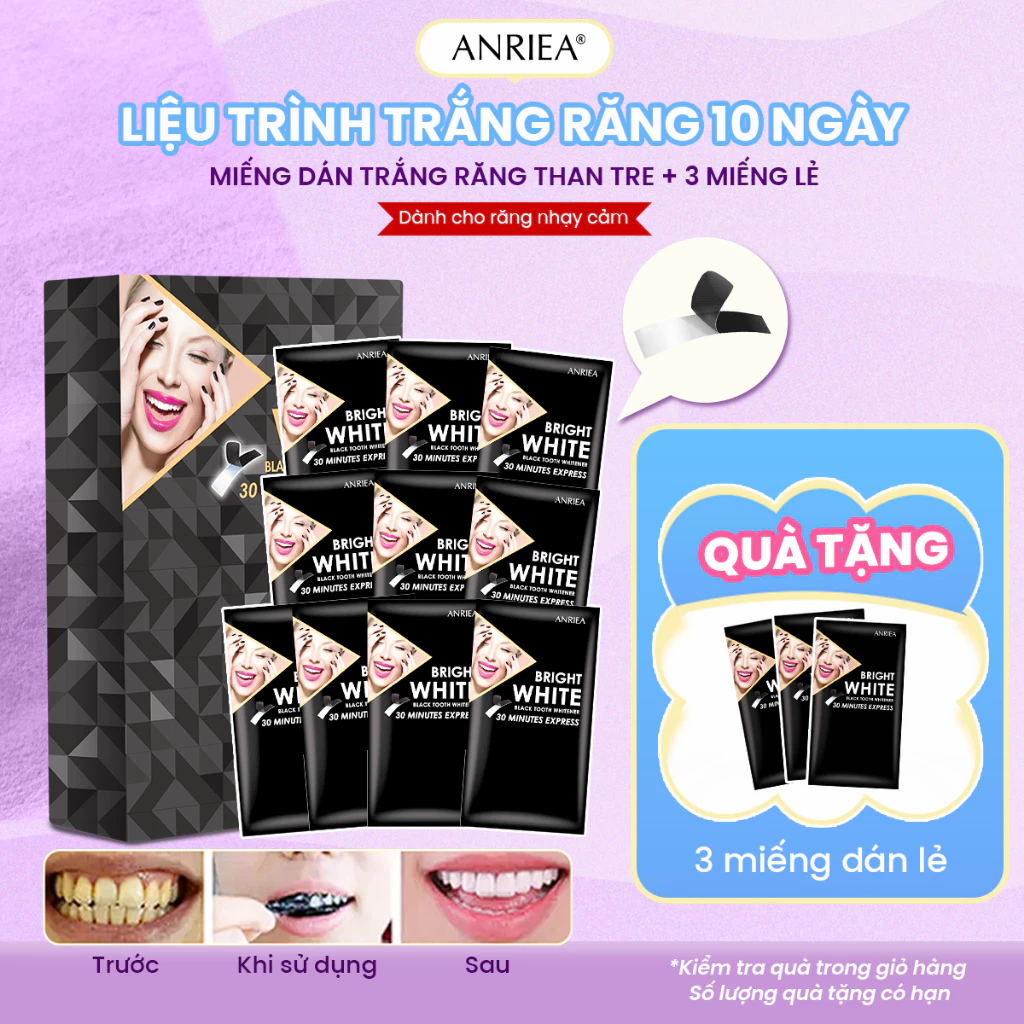 Liệu Trình 10 Ngày Miếng Dán Trắng Răng TẶNG 3 Miếng Dán trắng răng
