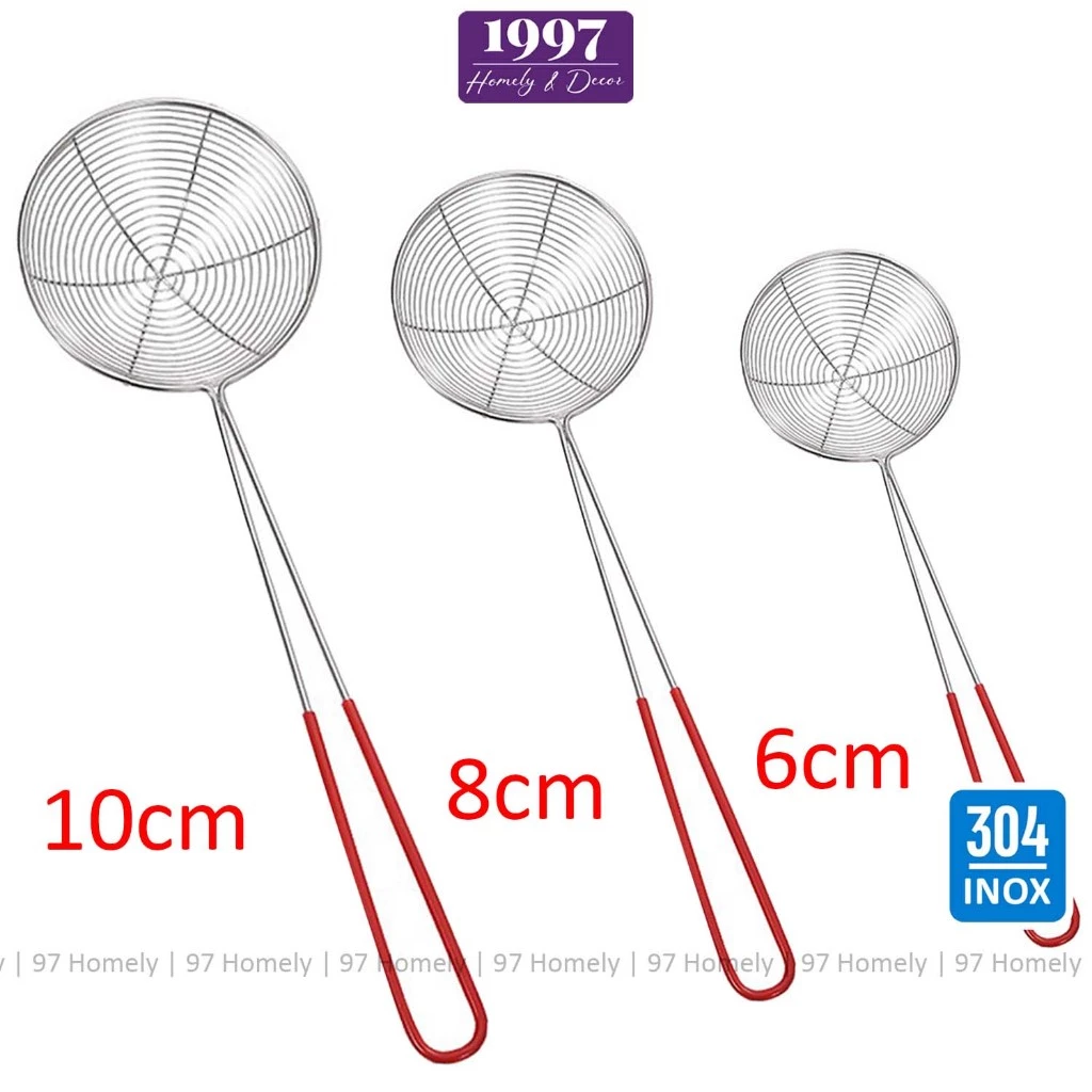 Vợt Vớt Trân Châu Inox 304 Chống Gỉ Vợt Topping 3 Kích Cỡ Lọc Trứng Vớt Rau Củ 97HOMELY DT260300101