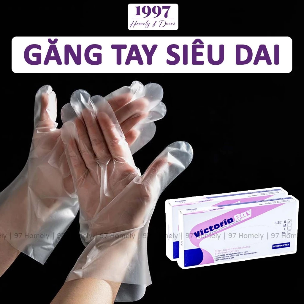 Găng Tay Nhà Bếp Siêu Dai Hộp 100c 97HOMELY Chất Liệu PP Không Rách Co Giãn Không Nóng DT240303901