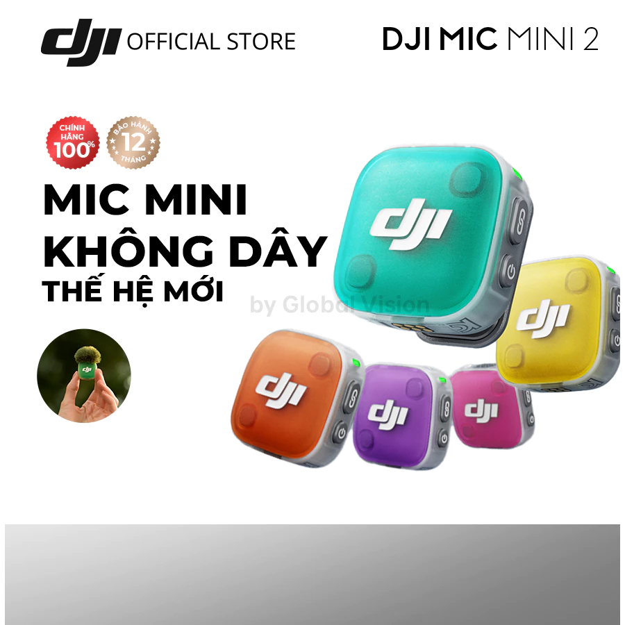 DJI Mic Mini 2 thu âm không dây nhỏ gọn, khử ồn 2 cấp độ, màu sắc trẻ trung (DJI Mic Mini 2)