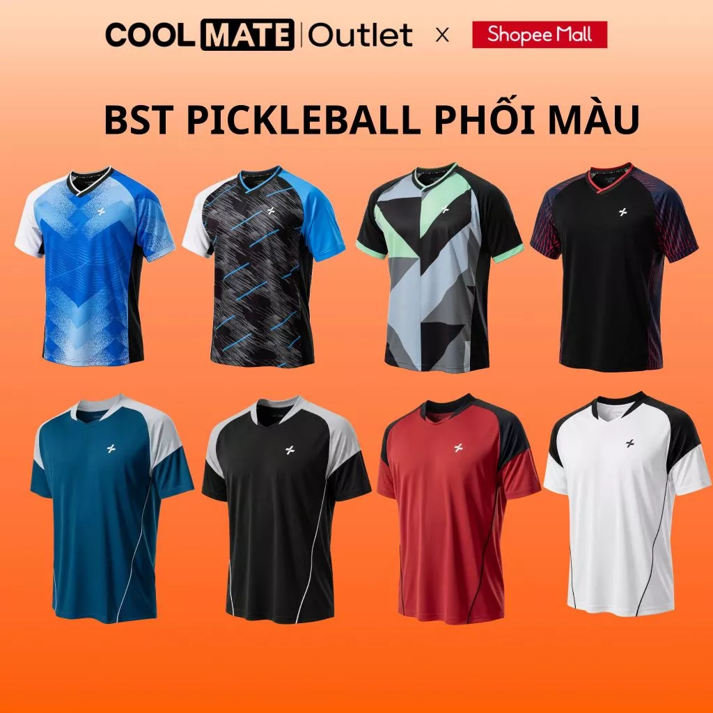 [Tặng 1 đôi tất cho đơn 149k] BST Áo Thun Nam Coolmate Pickleball, Cầu Lông Phối Màu Thoáng Khí, Thấm Hút Tốt