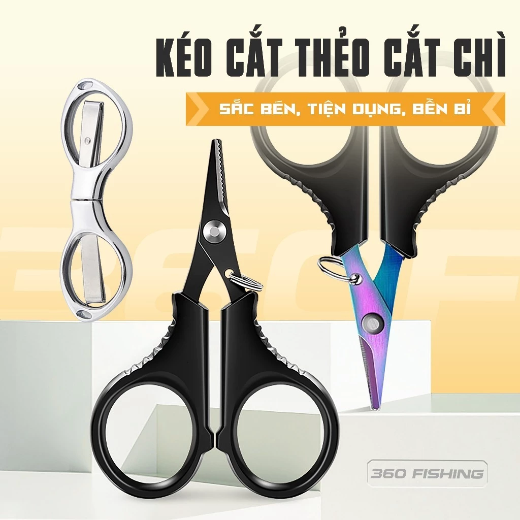 Kéo cắt dây câu cá hình số 8 gấp gọn tiện lợi bằng thép không gỉ thẻo cắt chì đa năng chất liệu thép không gỉ