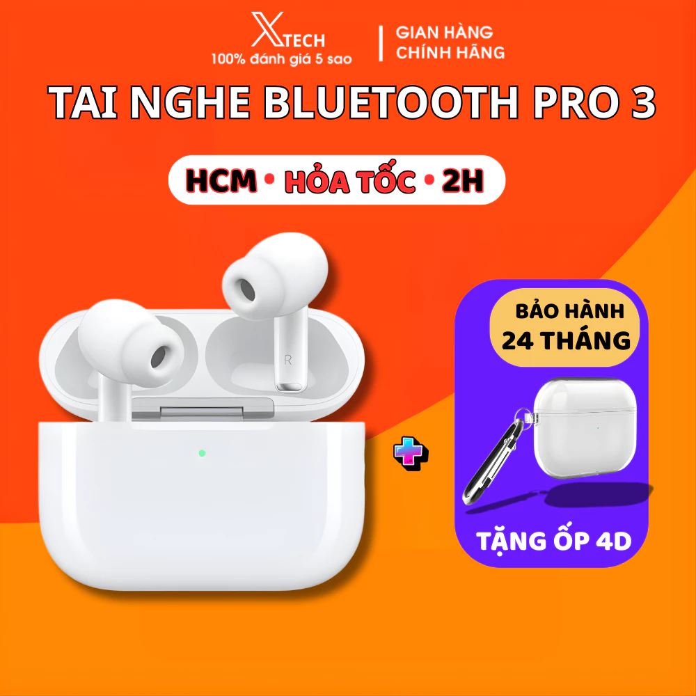 New 2026 Tai Nghe Bluetooth Pro 3 Bản Cao Cấp Pin 10H chất âm đỉnh cao bảo hành 12 tháng Xtech