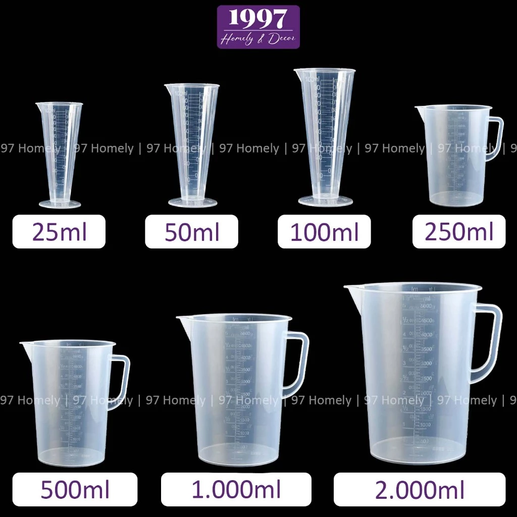 Ca Đong Định Lượng Nhiều Dung Tích 25ml Đến 500ml Nhựa PP Vạch Rõ Ràng Giá Rẻ 97HOMELY DT260600201