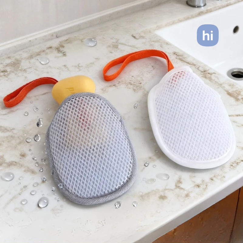 Túi lưới tạo bọt siêu mềm dùng trong gia đình, túi đựng xà phòng tạo bọt bằng cotton hai mặt.