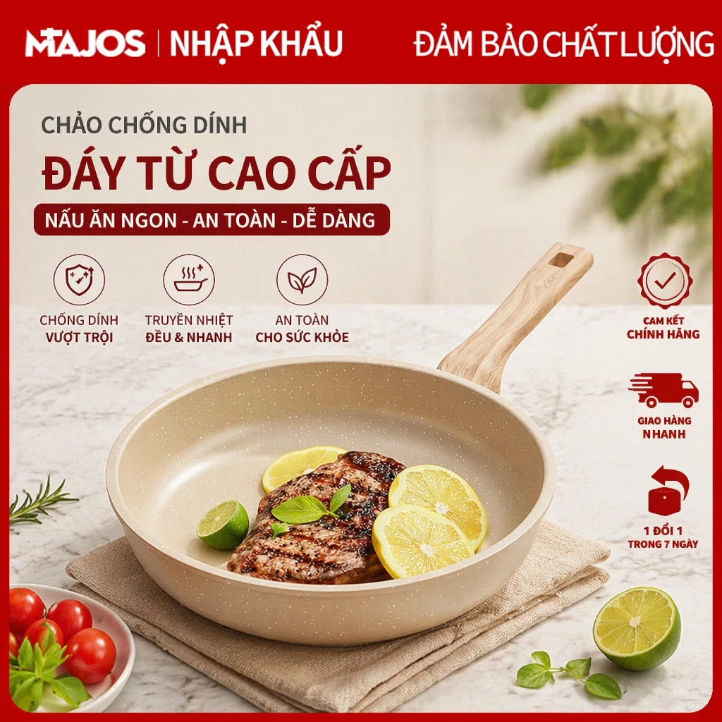 Chảo chống dính Chảo chống dính Trứng rán Thịt bò rán Bánh xèo Chảo rán Phù hợp với mọi dụng cụ nhà bếp Kích thước 22-28