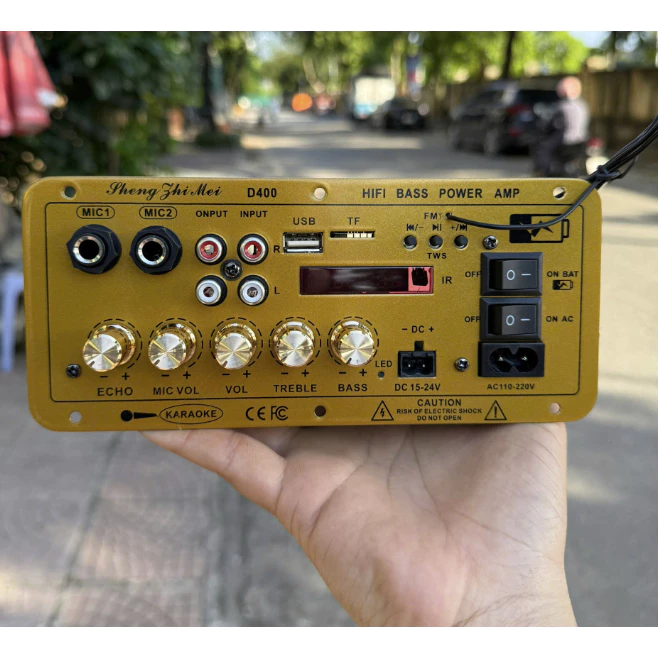 Mạch loa bluetooth D400 mới nhất tích hợp sạc bình, karaoke full chức năng, công suất 100-300w