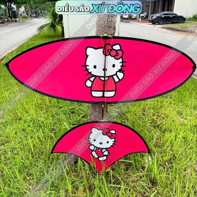 Diều Sáo Cacbon Lắp Ghép Mẫu Hello Kitty Xinh Xắn Bền Đẹp Đủ Kích Thước 1M5 1M7 2M 2M5 -Dều Sáo fun cacbon