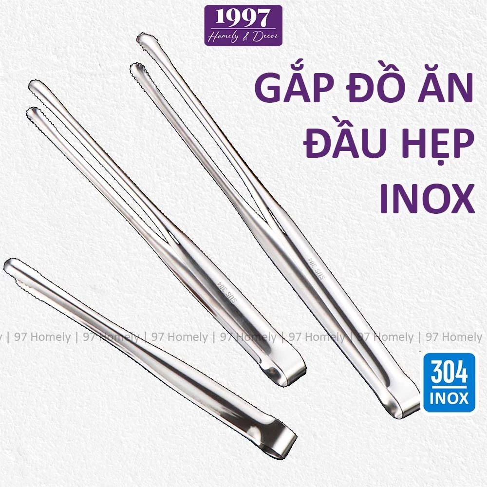 Kẹp Gắp Thức Ăn Inox 304 Chống Gỉ Thân Hẹp Nhiều Kích Cỡ Gắp Đá Gắp Đồ Nóng 97HOMELY DT260601301