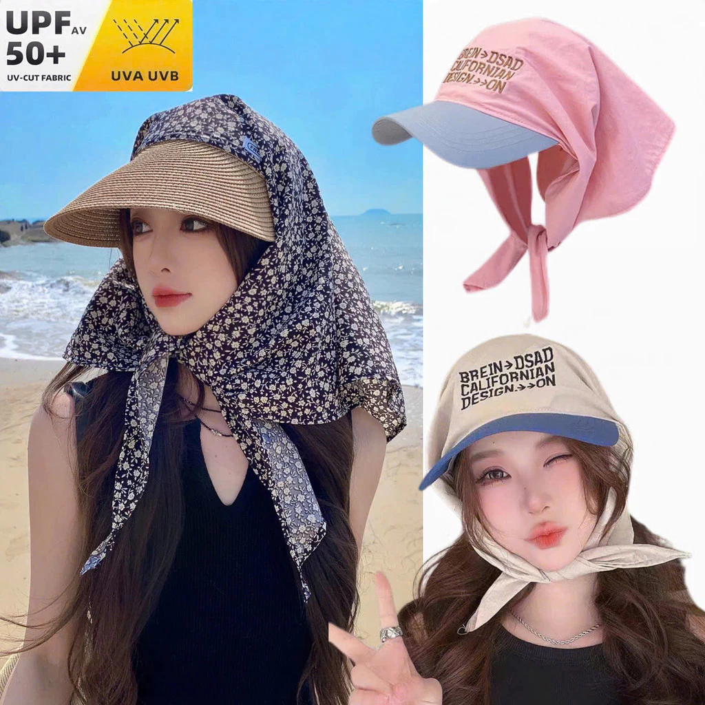 Mũ Chống Nắng Nữ Có Khăn Che Cổ Thời Trang, Mũ Lưỡi Trai Che Kín Cổ Chống Tia UV - hieuanh1688