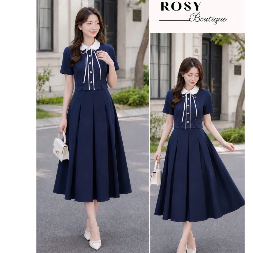 Váy thiết kế Rosy S25 dáng dài, váy liền mặc phù hợp mọi sự kiện