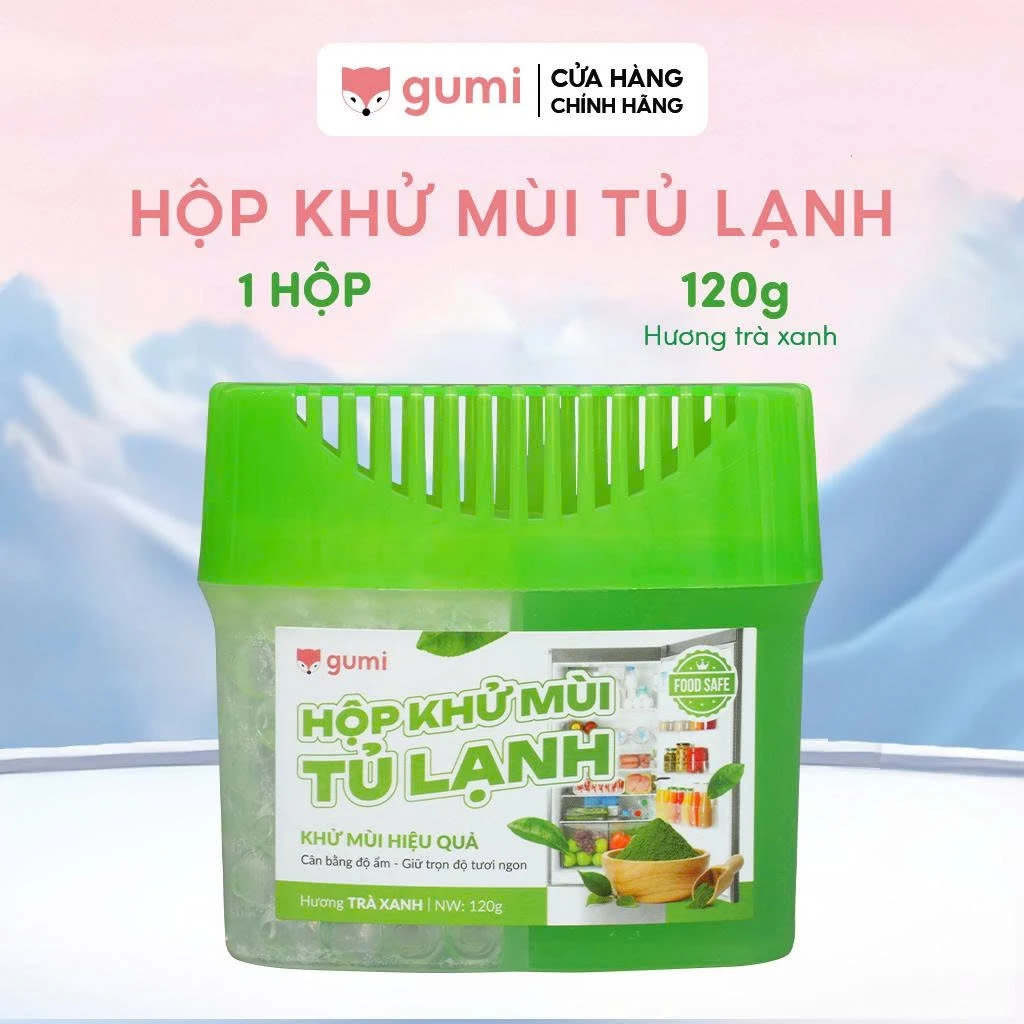 Hộp Khử Mùi Tủ Lạnh GUMI Hương Trà Xanh - Hấp Thụ Mùi Khó Chịu, Hỗ Trợ Bảo Quản Thực Phẩm