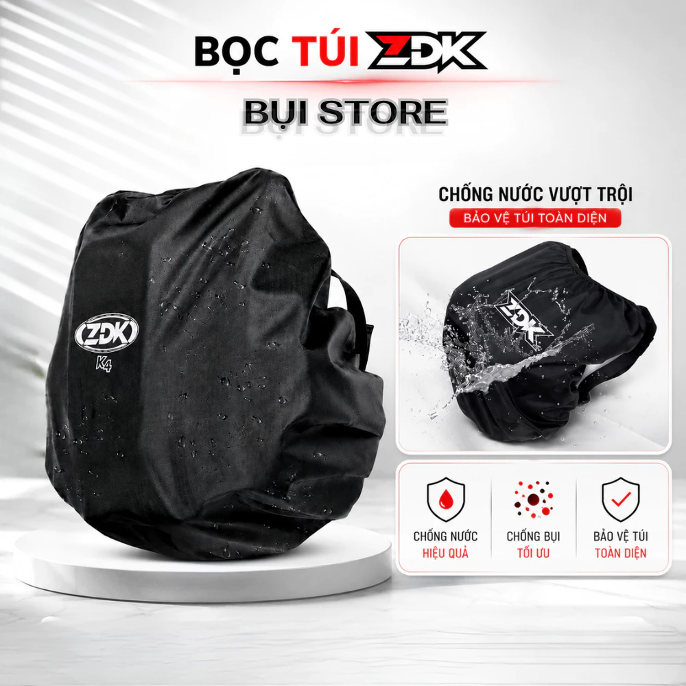 Bọc Túi Chống Nước ZDK K4 Cao Cấp - Áo Mưa Balo Chống Thấm Nước, Chống Bụi, Dùng Cho Phượt Thủ Và Du Lịch